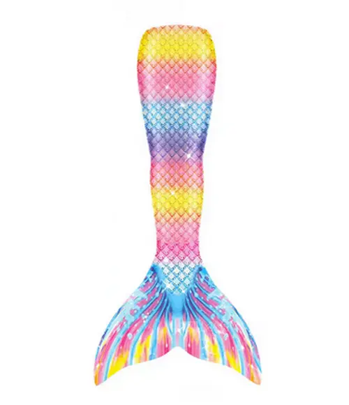 Queue de sirène à rayures multicolore