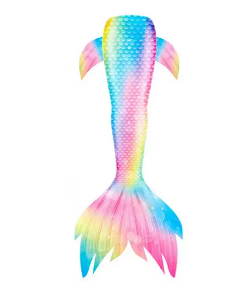 Queue de sirène dégradé multicolore