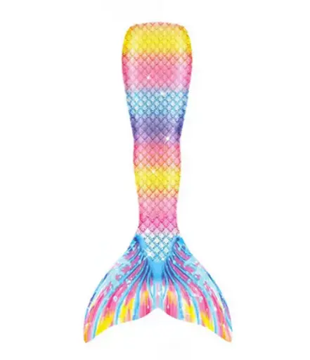 Queue de sirène à rayures multicolore