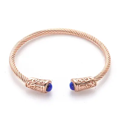 Bracelet gravé avec œil de chat bleu