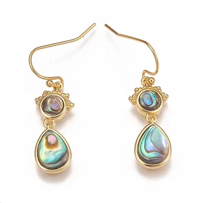 Boucles à double pendant en nacre