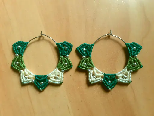 Créoles tricolores vert/argent